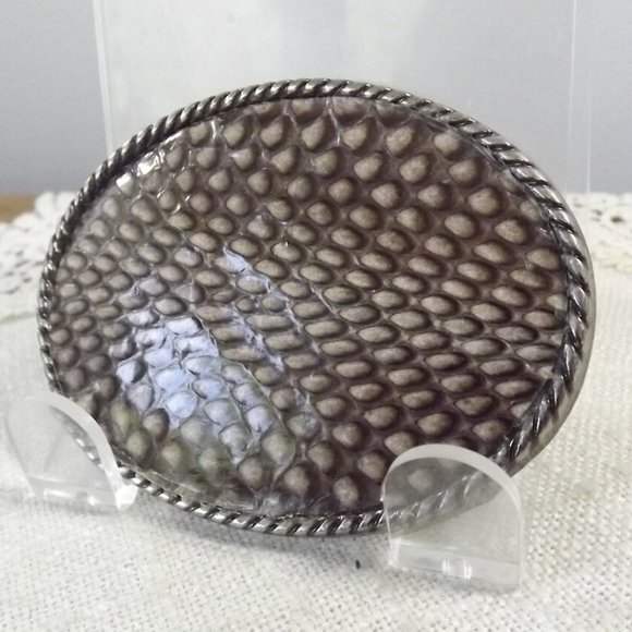 Vintage Karung Snakeskin Artisan Belt Buckle NOS 1 - Picture 2 of 8